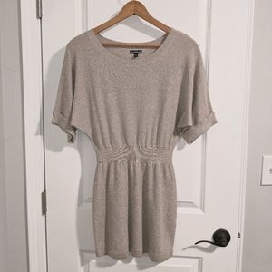 Express cream sparkly sweater dress